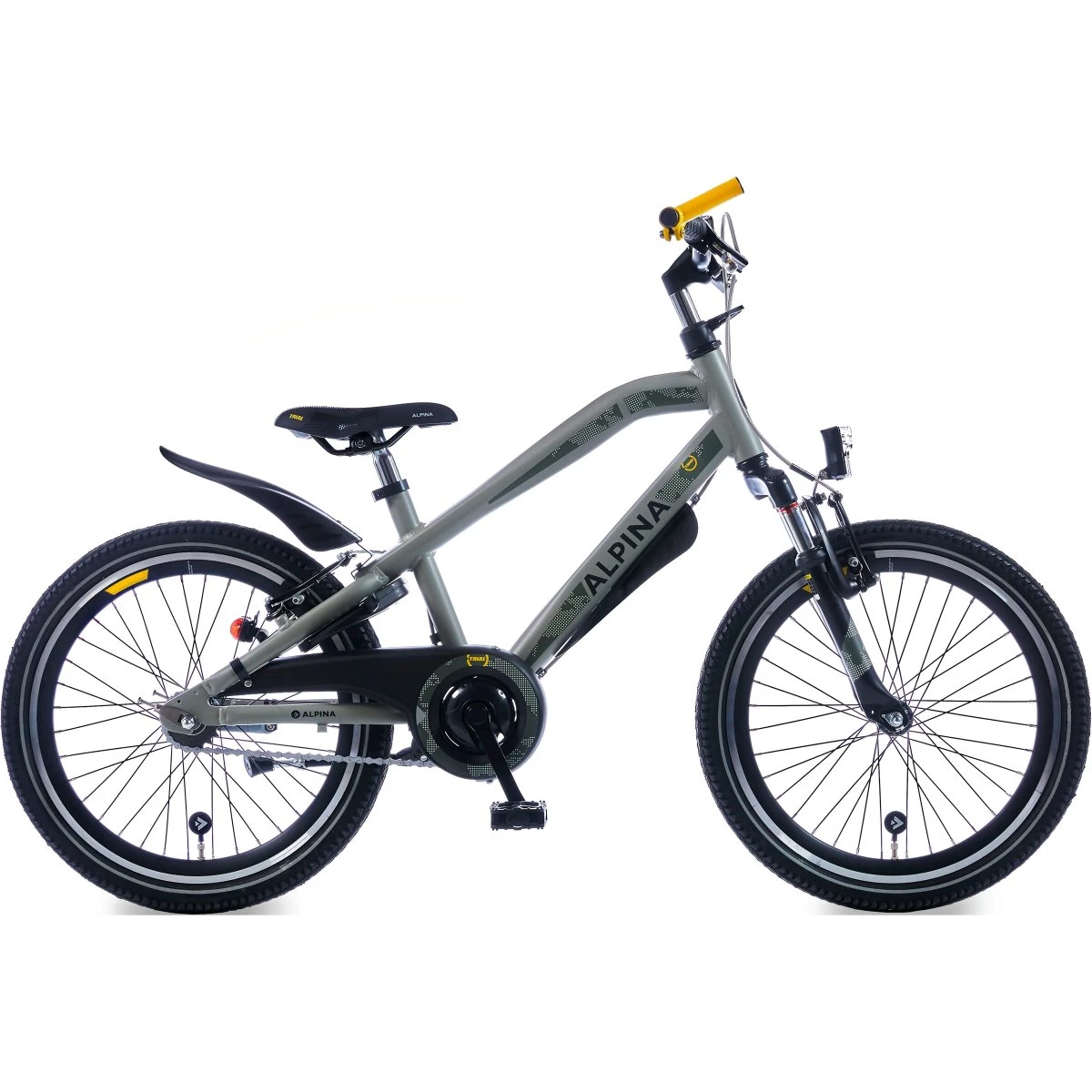 20" Alpina Trial Drengecykel 31 Cm Alu Ramme Desert Mat Grå 3 20" Alpina Trial Drengecykel 31 Cm Alu Ramme Desert Mat Grå