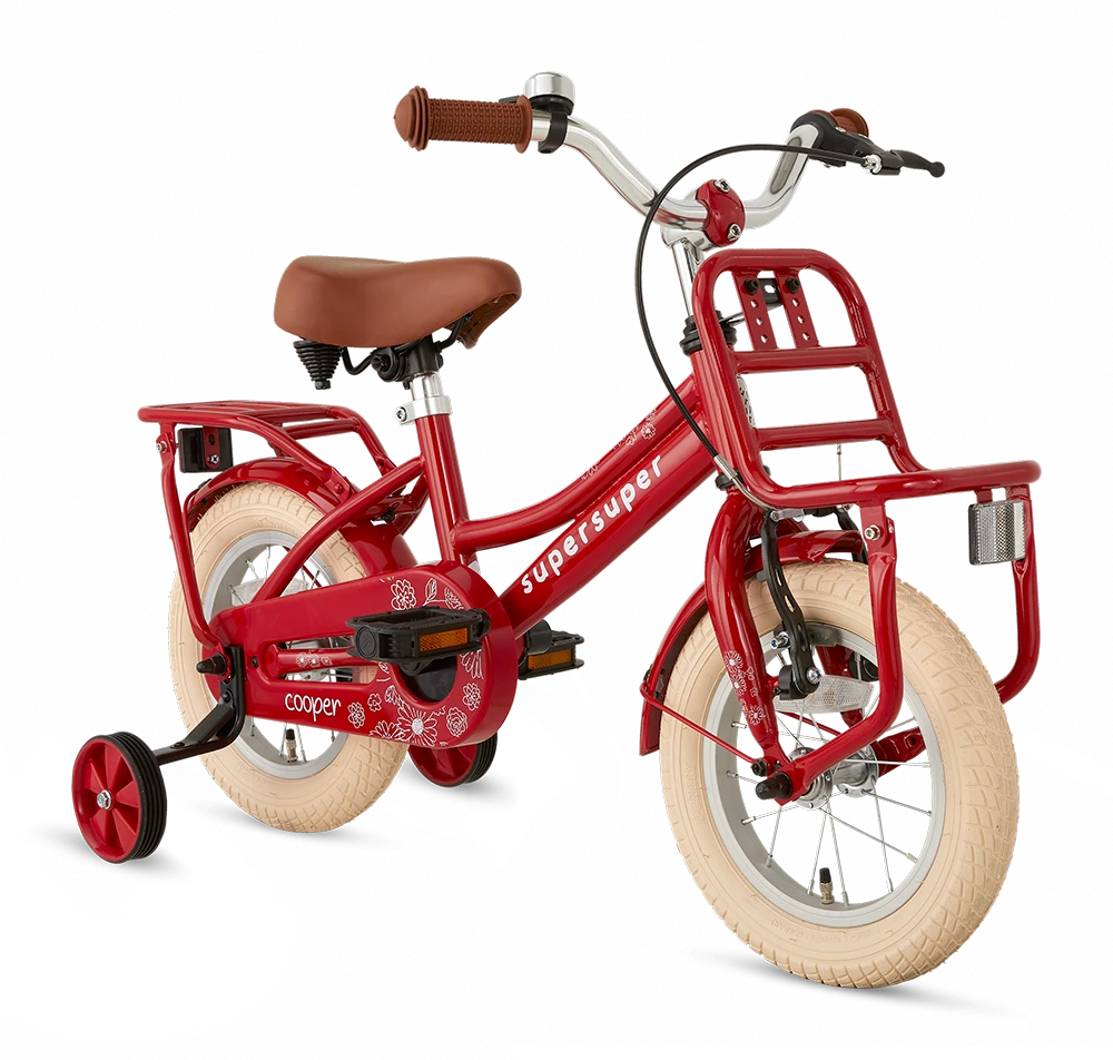 12 Tommer Pigecykel Cooper Super Super Rød 3 12 Tommer Pigecykel Cooper Super Super Rød