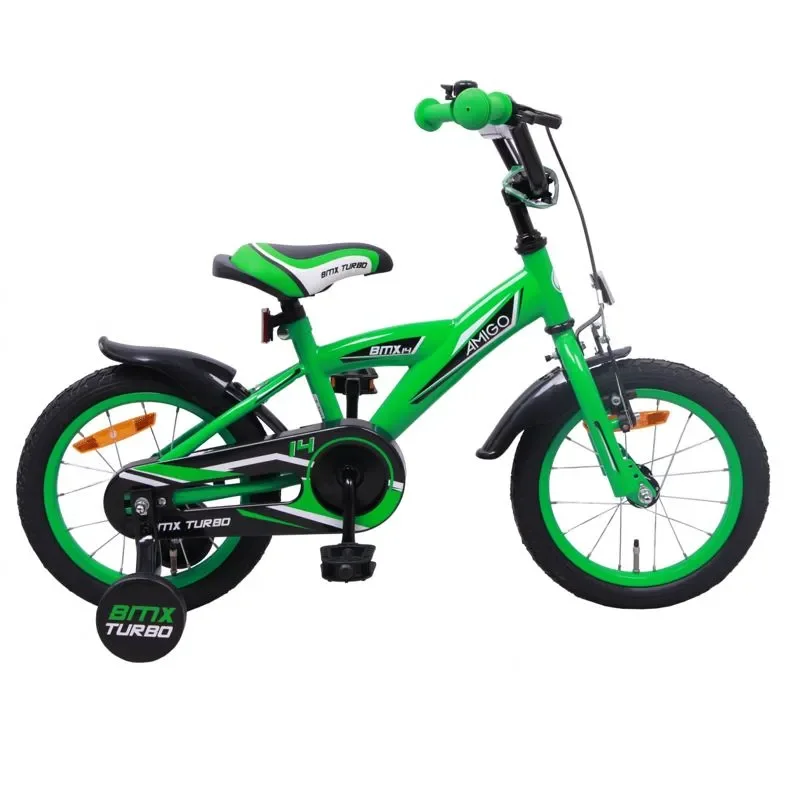 Amigo Turbo 14 Tommer Drengecykel Grøn 3 Amigo Turbo 14 Tommer Drengecykel Grøn