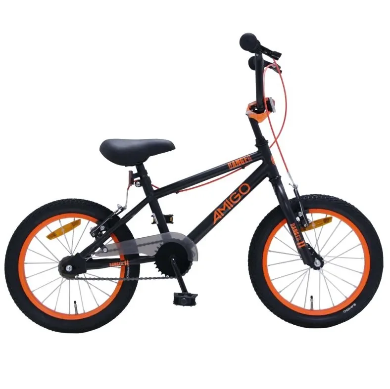 Amigo BMX Danger 16" Junior Cykel V-brakes Sort/orange 3 Amigo BMX Danger 16" Junior Cykel V-brakes Sort/orange