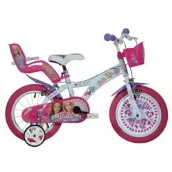 Dino Barbie 14 Tommer Pigecykel Med Dukkestol, Cykelkurv