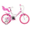 Dino Little Heart 14 Tommer Pigecykel Hvid/lyserød -Cykel Forretning Little heart 14.w1200