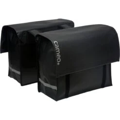 Cameo Cykeltaske Dobbelt Bisonyl Sort 46L