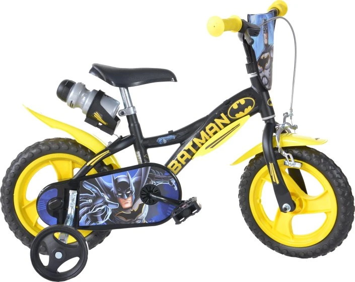 Dino Batman 12 Tommer 21 Cm Drengecykel Sort/gul 3 Dino Batman 12 Tommer 21 Cm Drengecykel Sort/gul